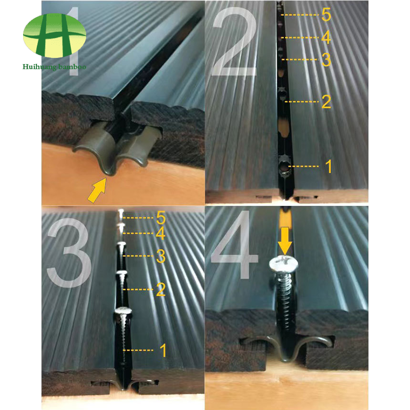 Explicit nail splicing heavy bamboo flooring