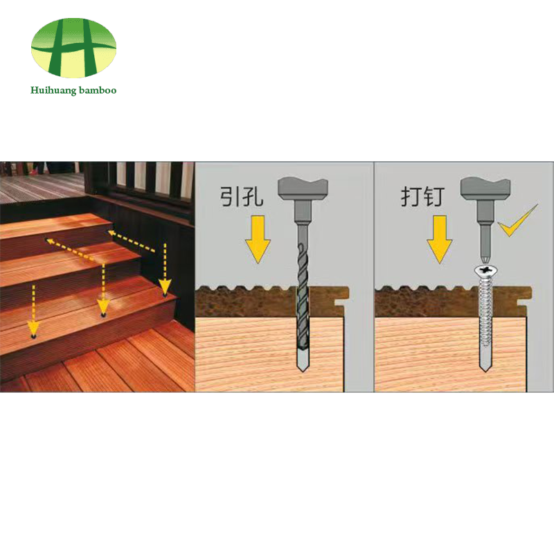 Explicit nail splicing heavy bamboo flooring