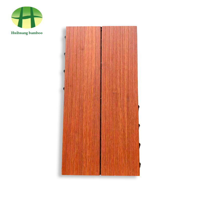 Outdoor Interlocking BPC Strand-woven Bamboo Composite Flooring Tiles For Patio Garden