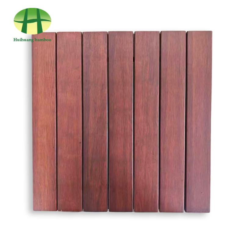 Solid Strand Woven Bamboo Composite Deck Tile With Screw-Fixed Base