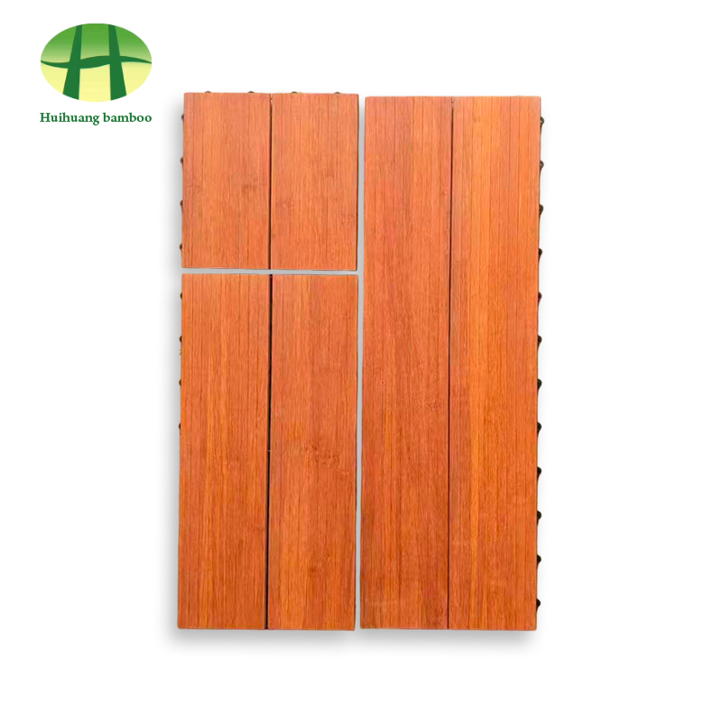 Modular Interlocking BPC Strand-woven Bamboo Composite Decking Tiles For Patio Balcony